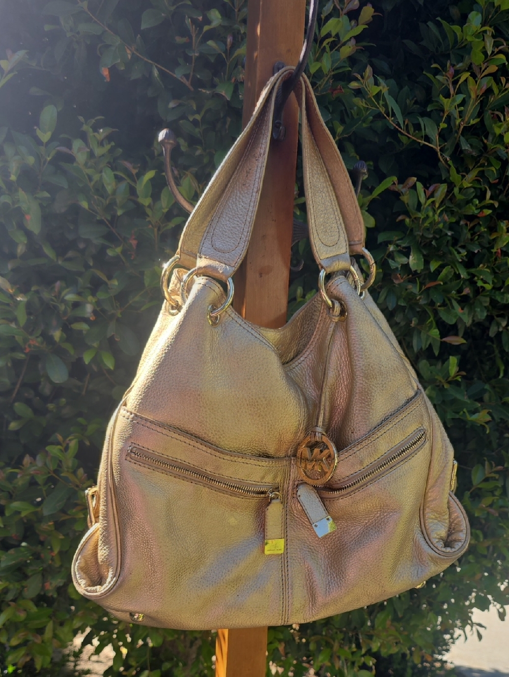 Michael Kors Gold Metallic Hobo Shoulder Bag